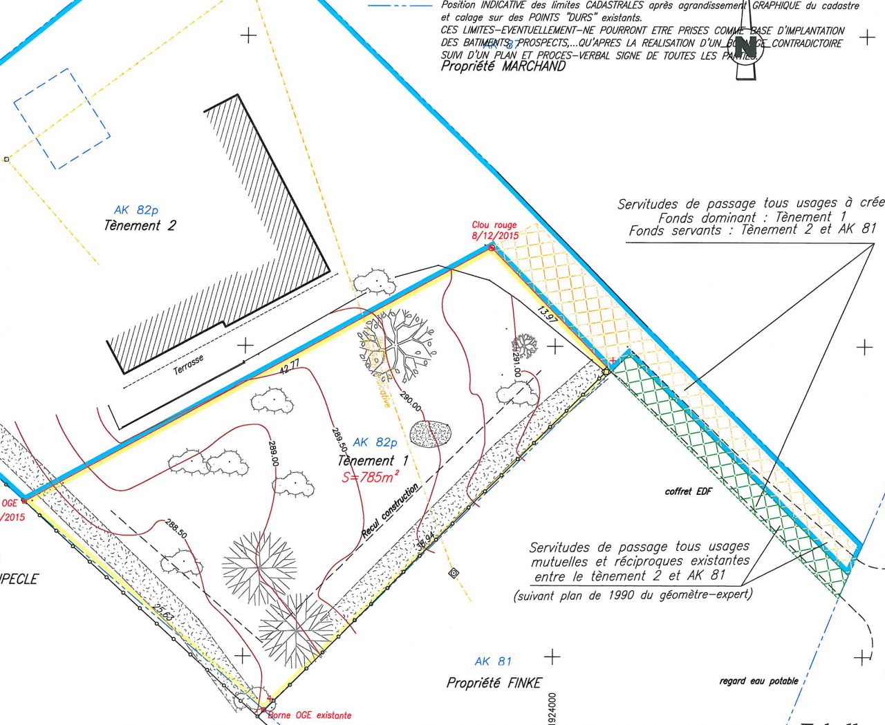 vue terrain, limites coproprit