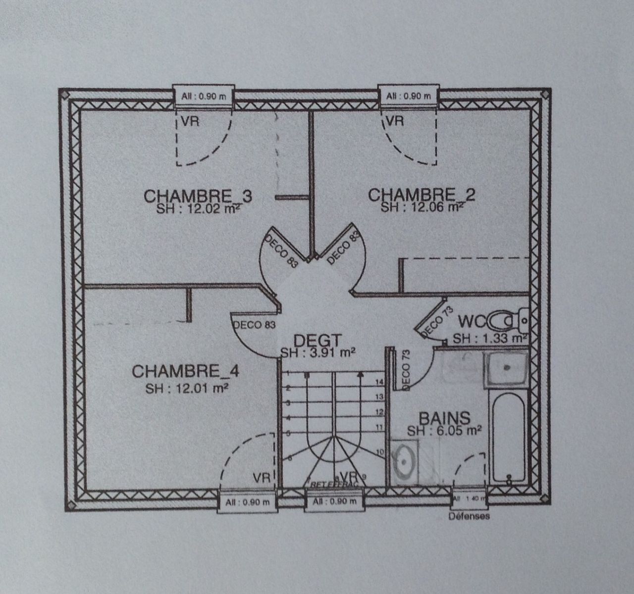 Plan de l'tage modifi