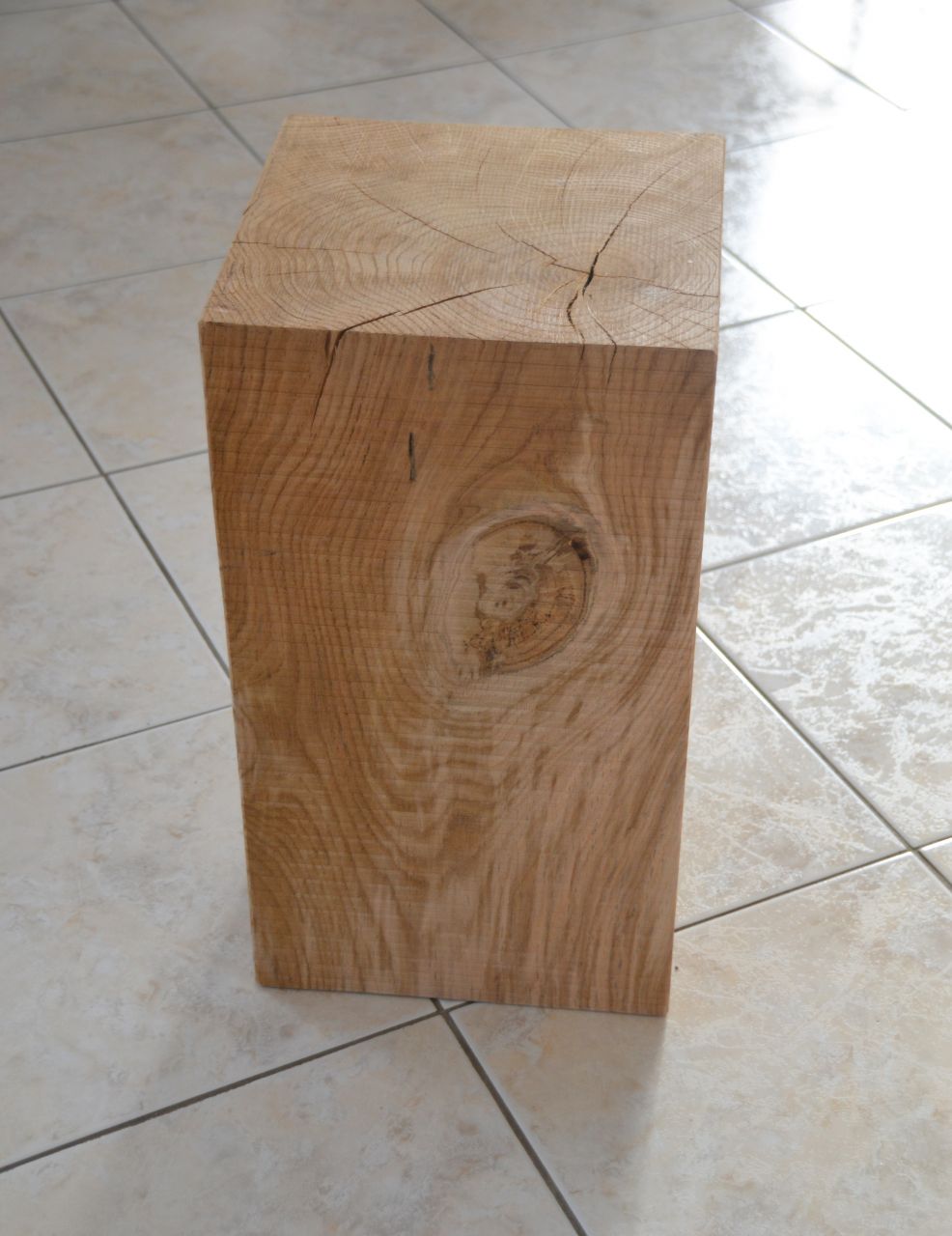 Table de chevet chêne brut