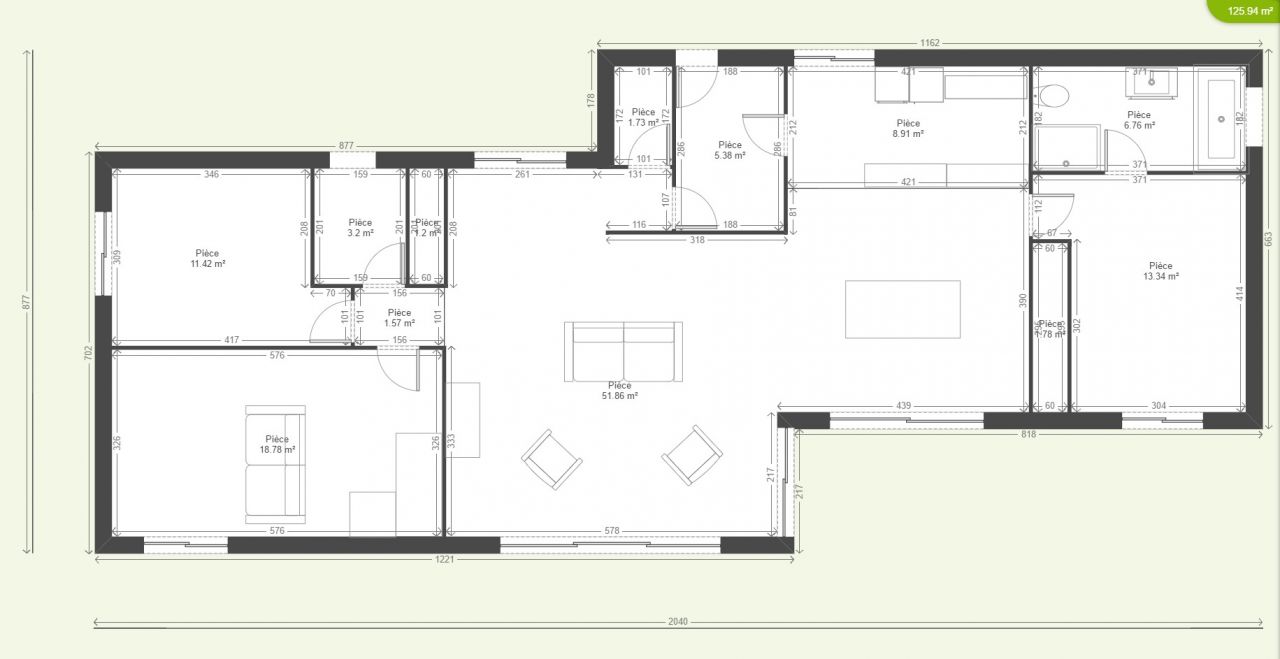 Voici le plan de la maison tel que nous l'avons fait.