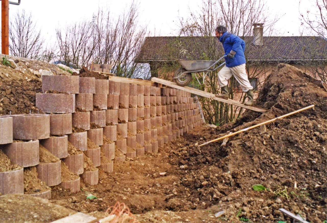 Mur de soutènement de la terrasse