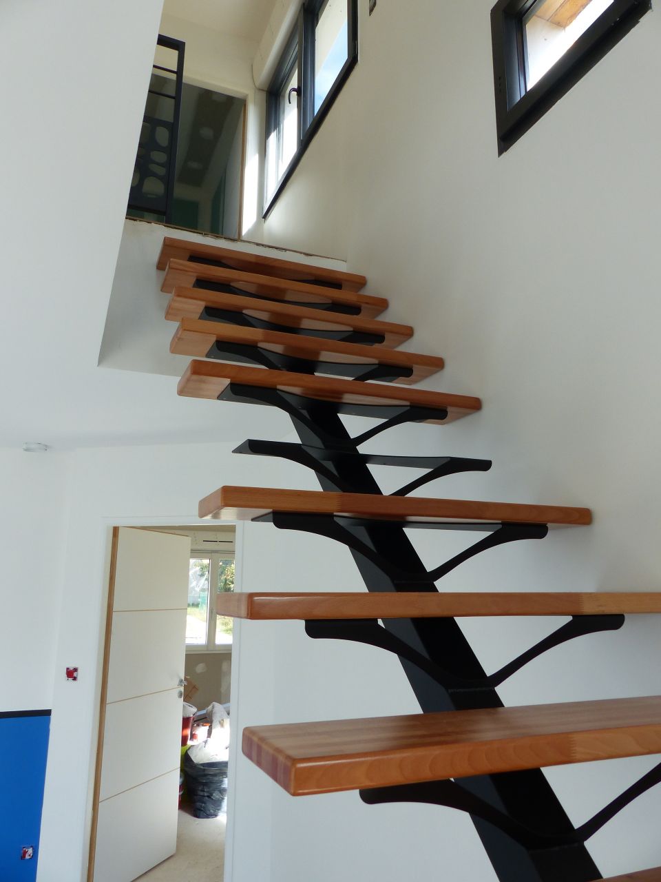 Pose de l'escalier en cours