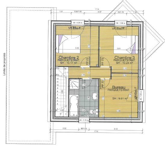 Les plans de l'tage (l'amnagement Salle de Bain n'est que provisoire)