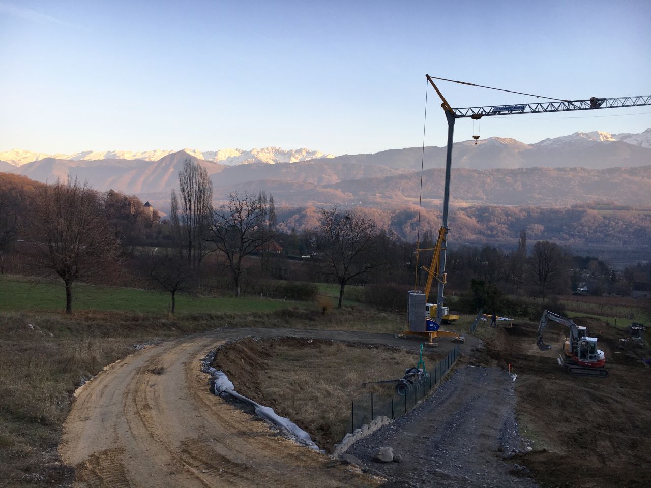 Arrivée de la grue
