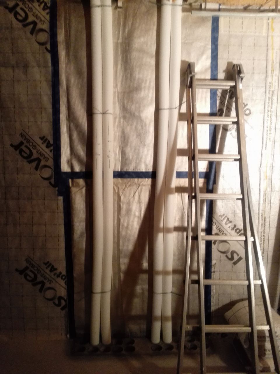 Passages des gaines de 75 dans toute la maison