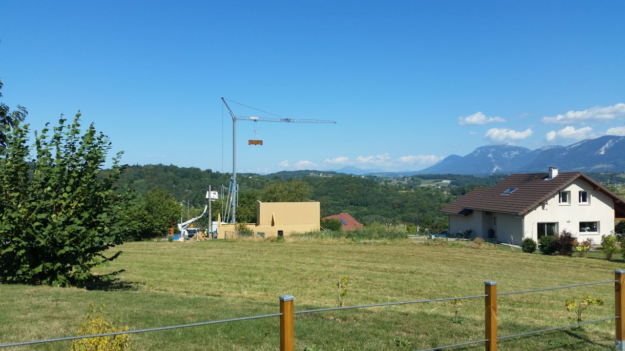 4eme jours des charpentiers  - elevation des murs de l'étage 6