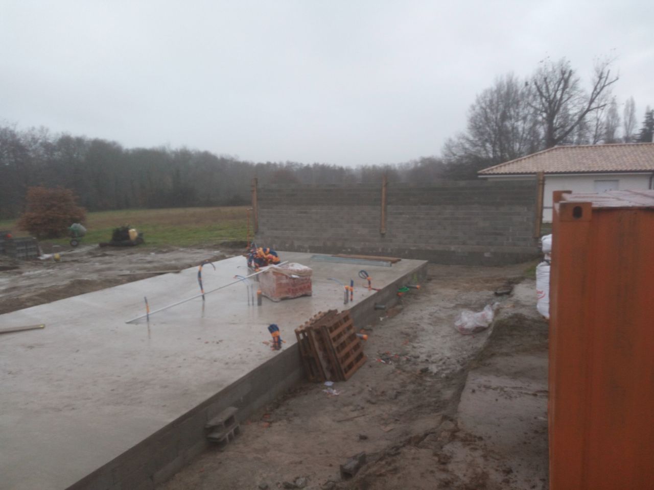 Elevation des murs exterieurs