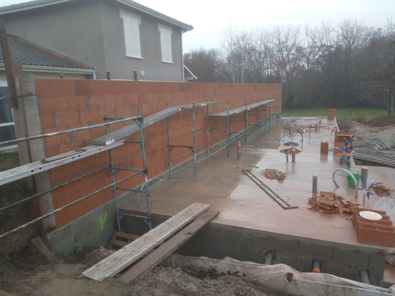 Elevation des murs exterieurs