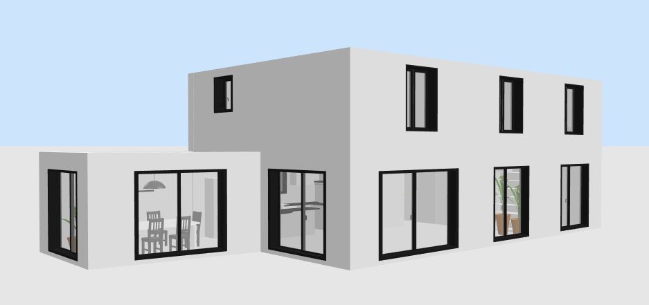 Simulation vue faade sud ralise avec Sweet Home 3D