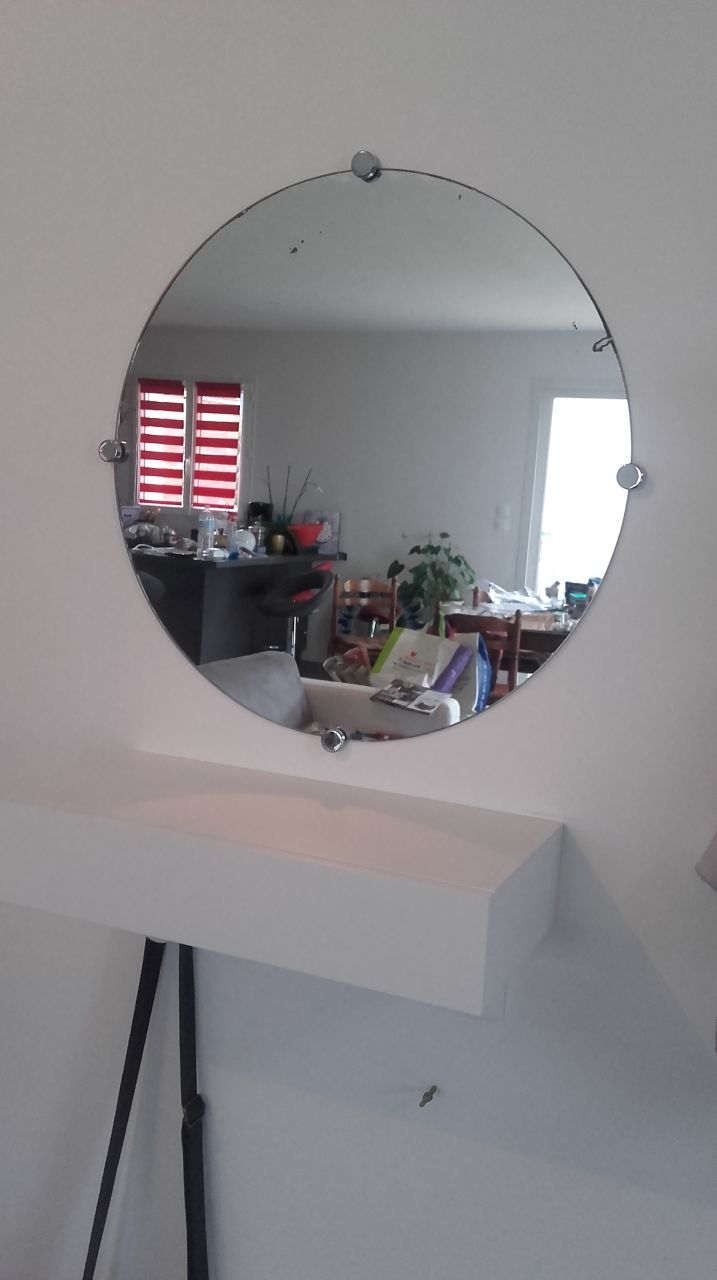 pose miroir et tablette tiroir  dans l'entrée
