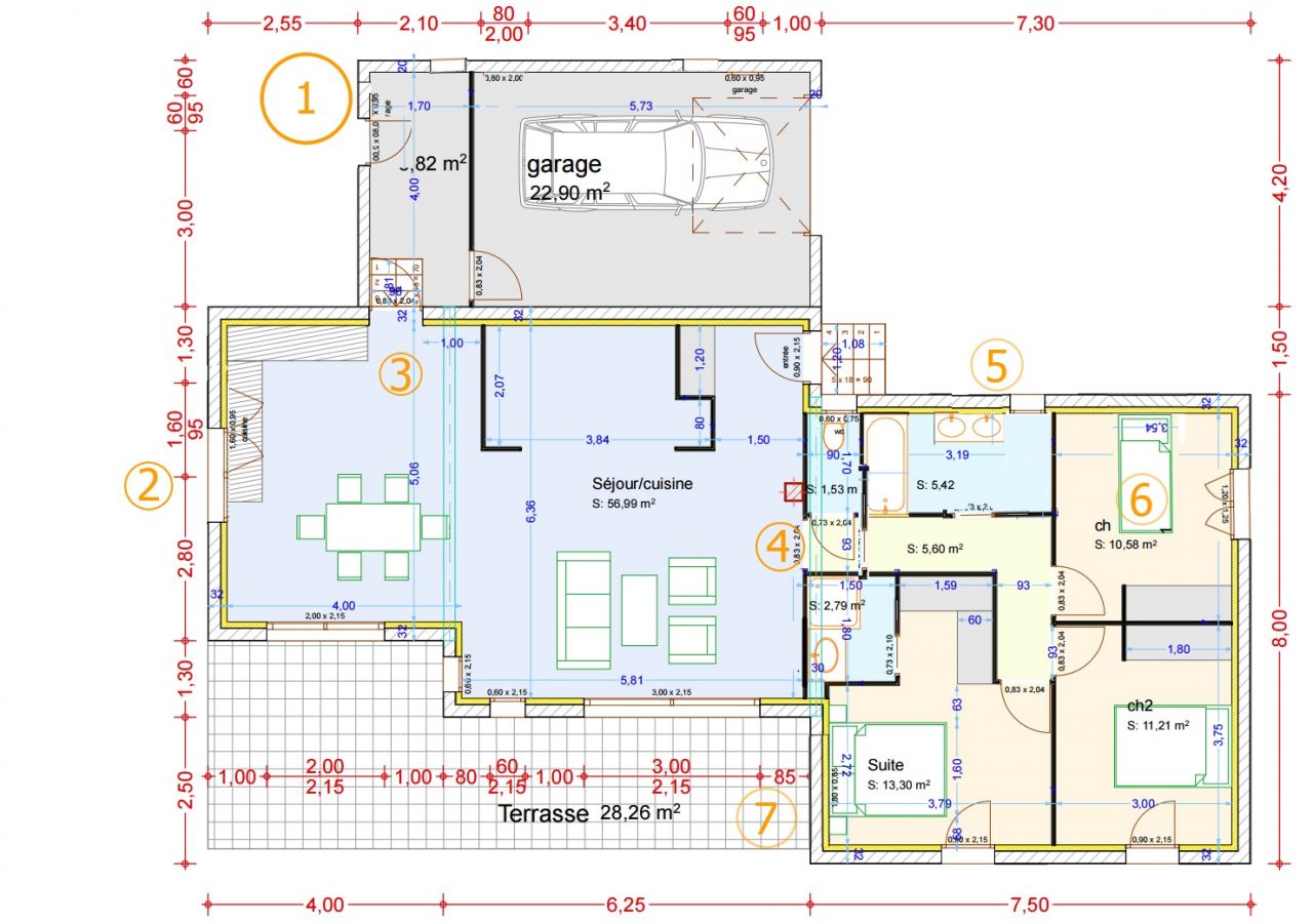 plan final de la maison (107m)