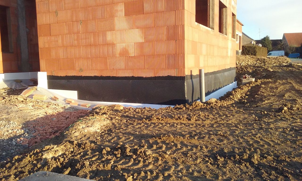 Mise en place du drainage.