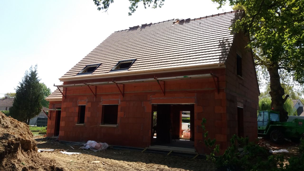 il s'agit de la couverture en tuiles sablé champagne de la maison