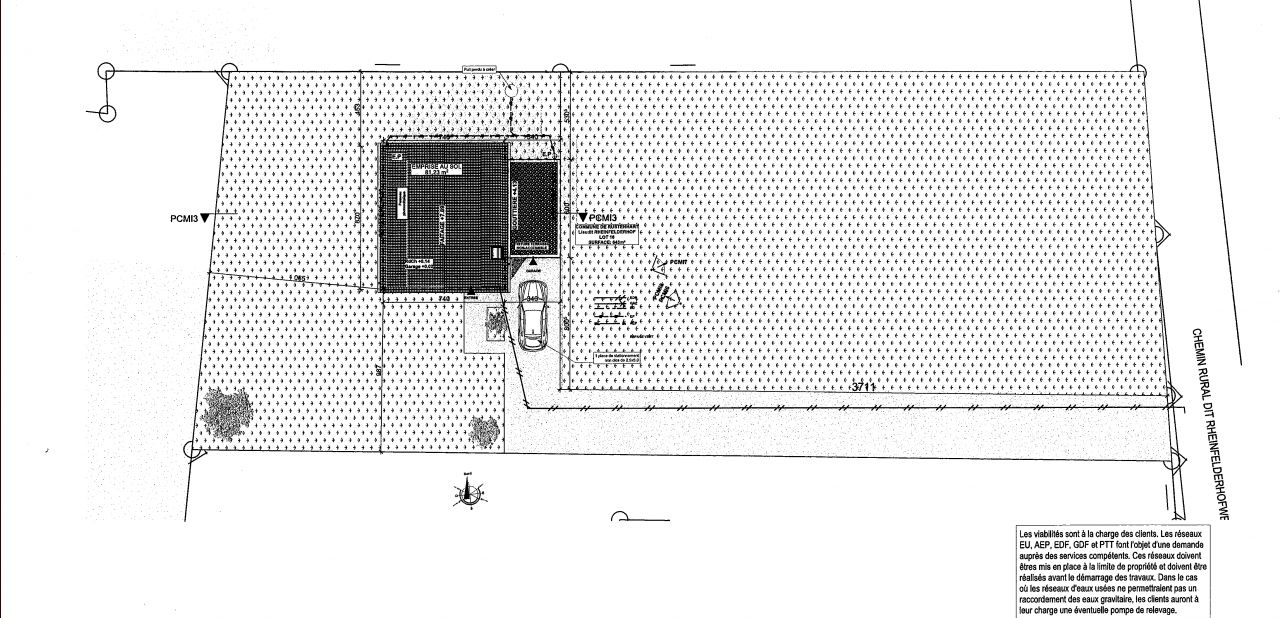 Implantation de la maison sur le terrain