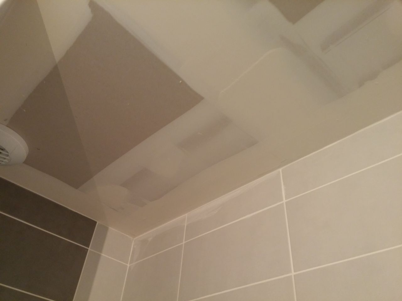 Pour bien jointoyer, rien de mieux qu'une couche de ciment et de colle sur les carreaux, du plus bel effet.
<br />
Calepinage sans rapport avec ce qui était prévu mais bon c'est comme pour leste, OSEF?