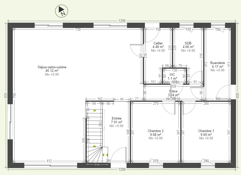 Test plan de maison sans garage - RDC