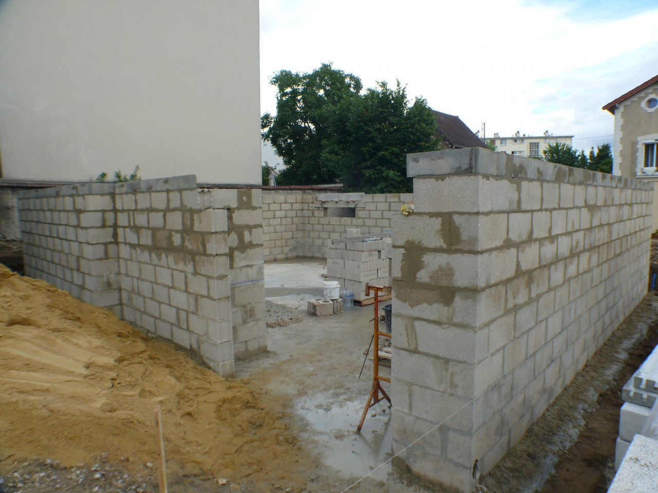 lvation des murs du sous-sol (vue de devant)