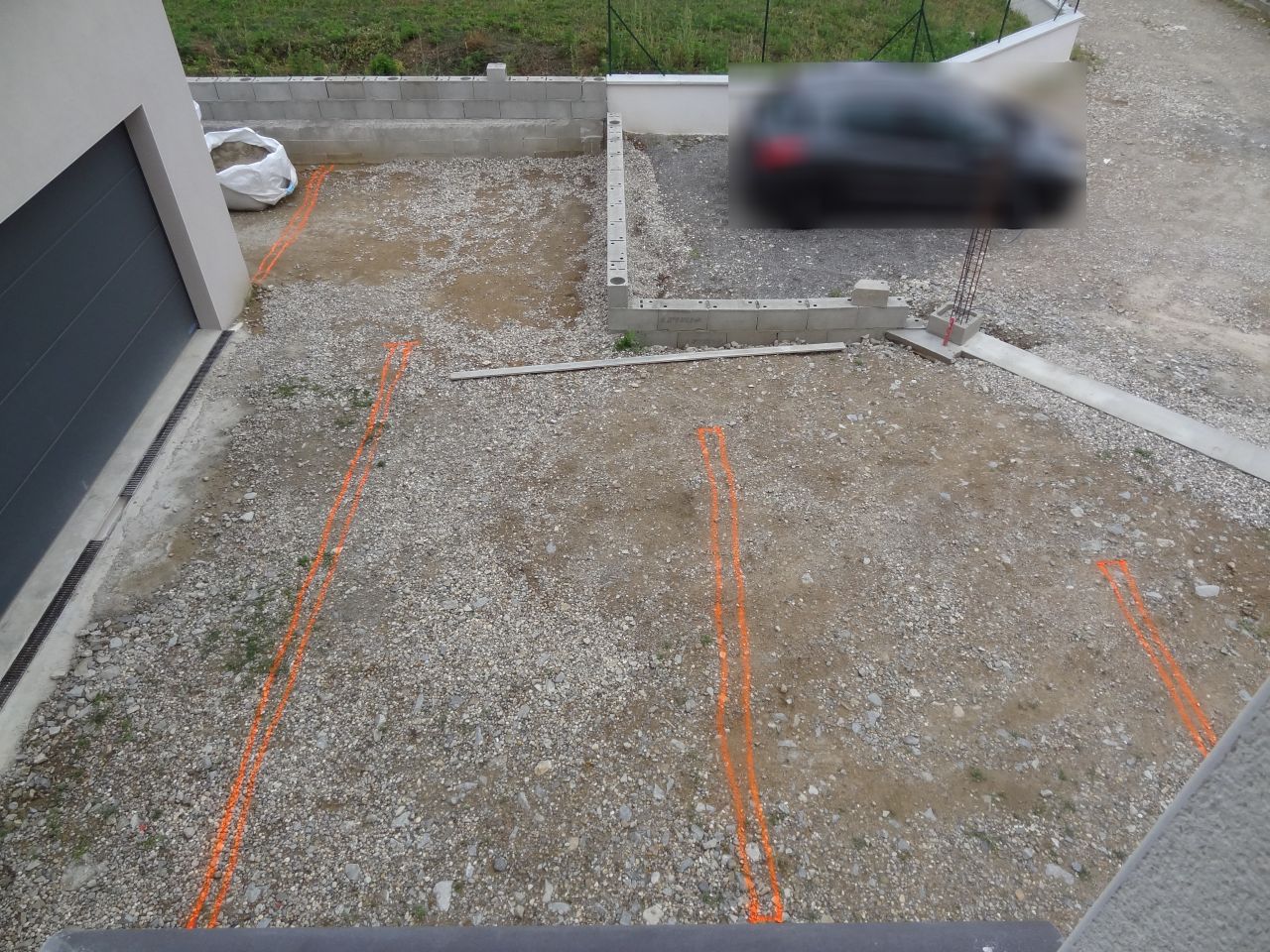 traçage emplacement des pavés