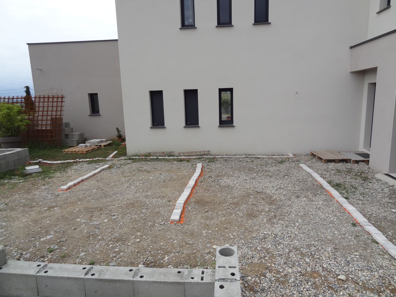 traçage emplacement des pavés