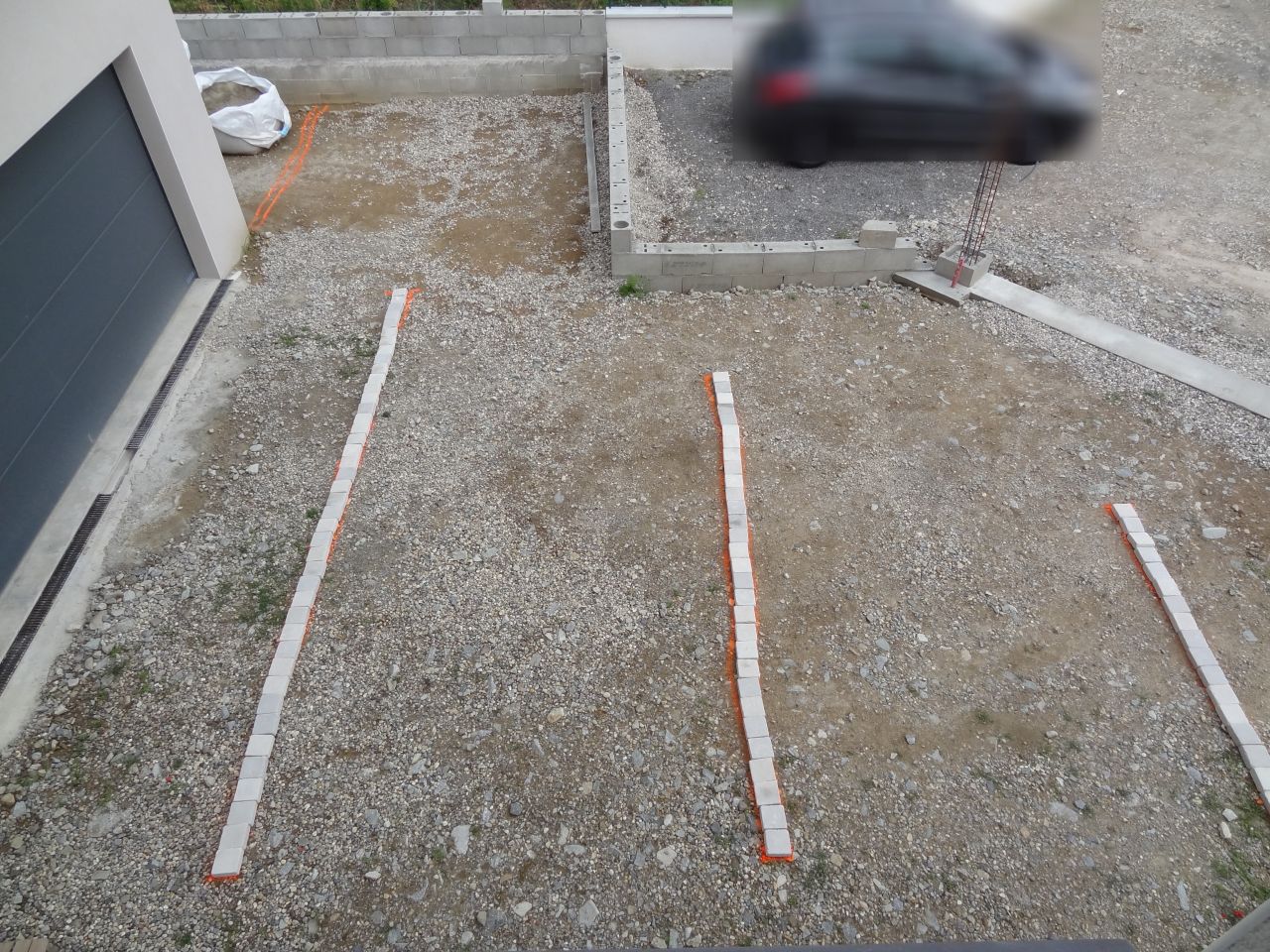 traçage emplacement des pavés