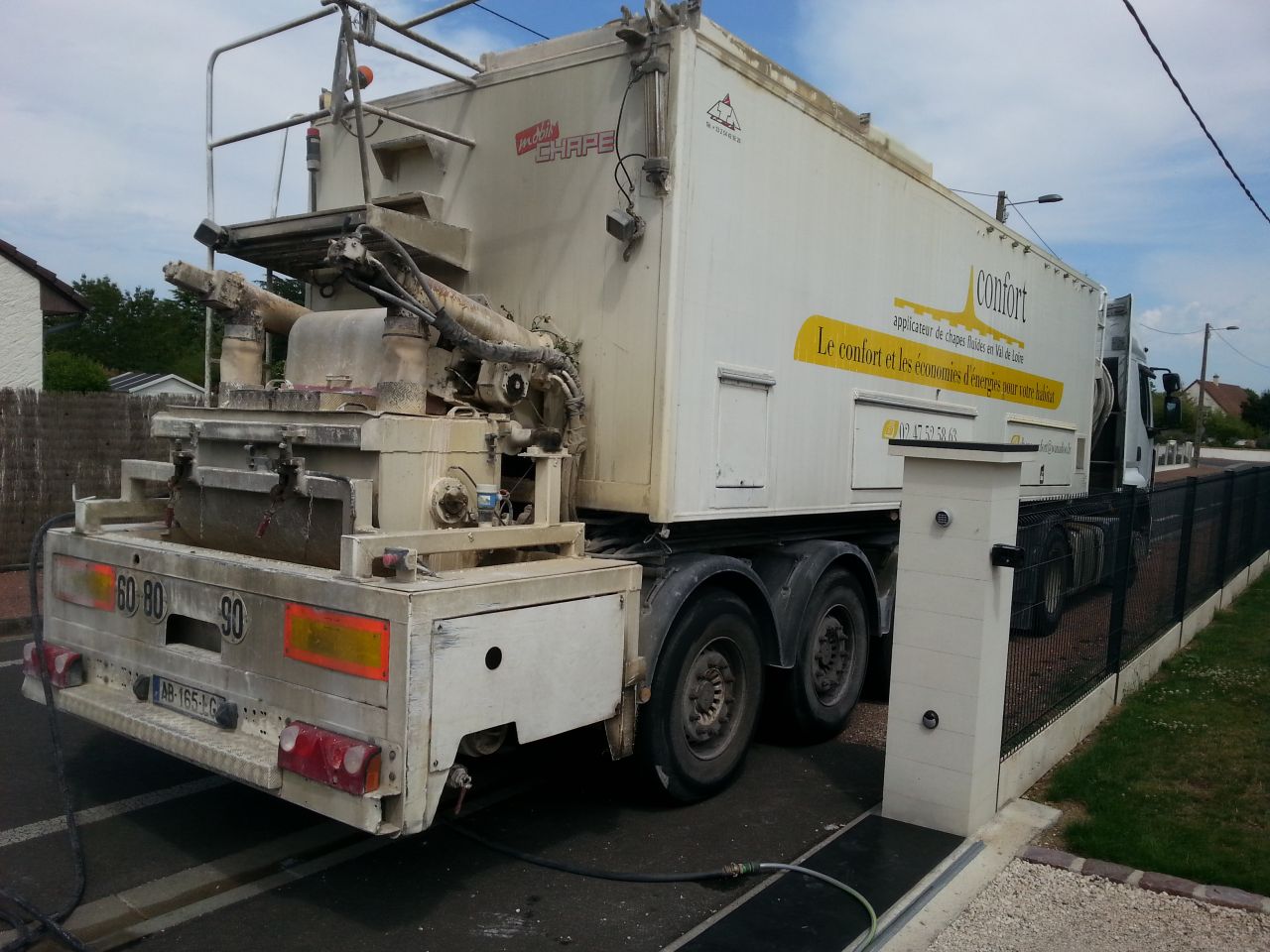 camion mélangeur (mélange sur place)