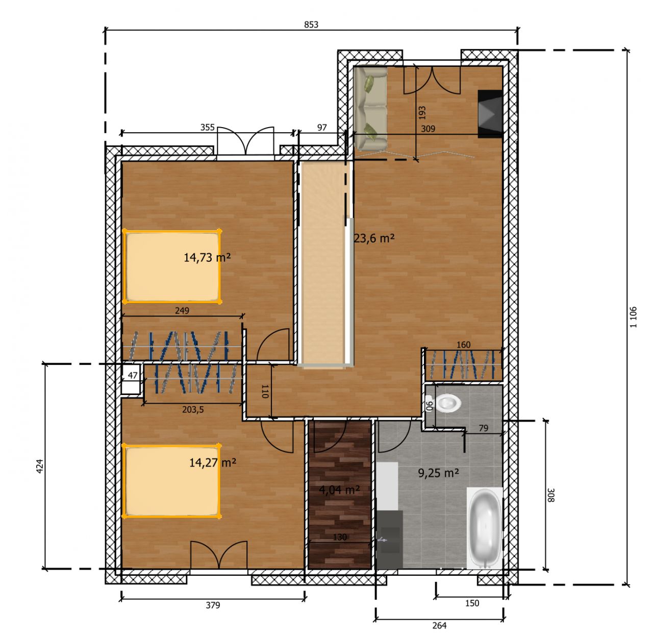 Etage avec la SDB modifie.