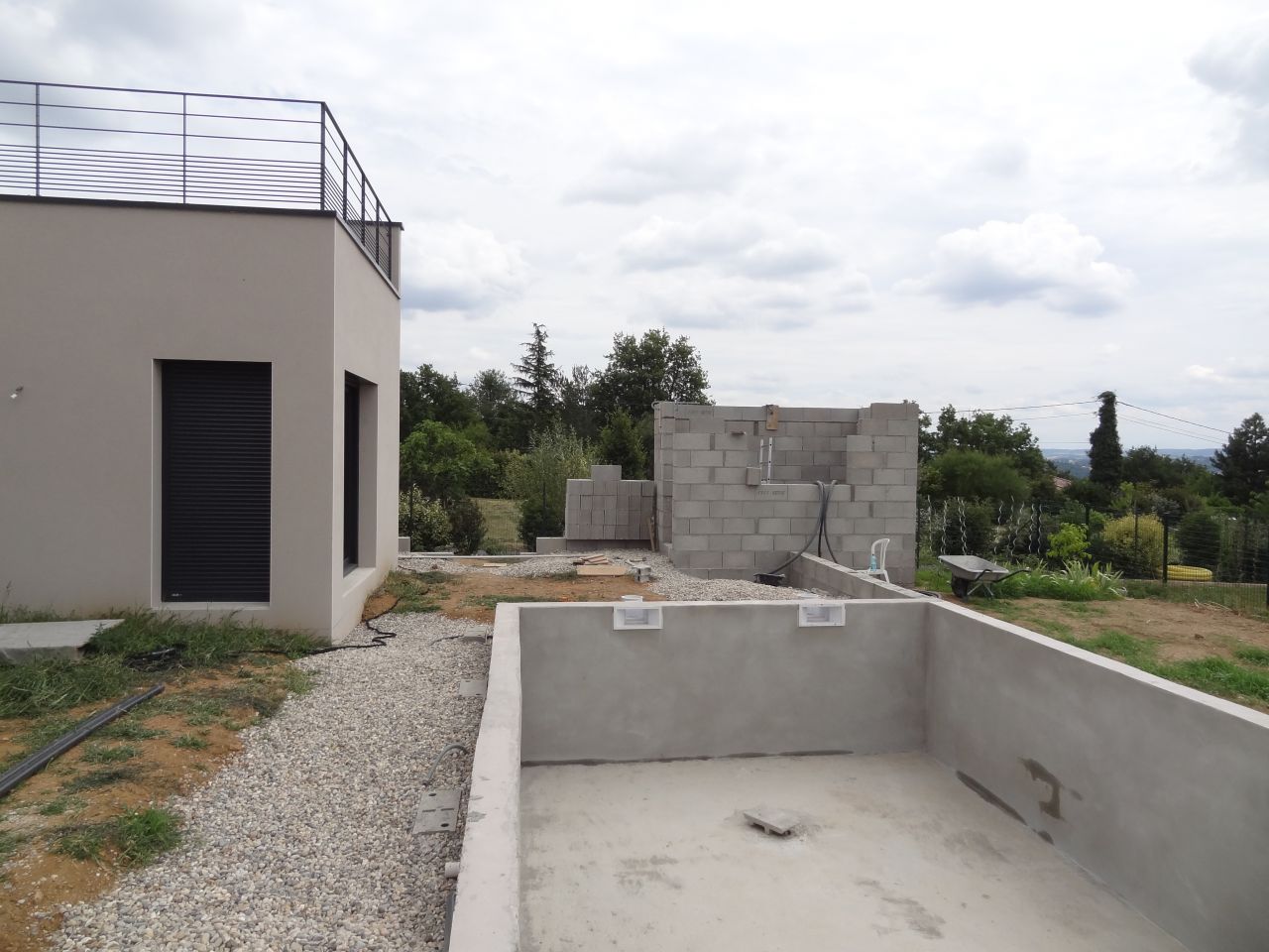 Elevation pool house