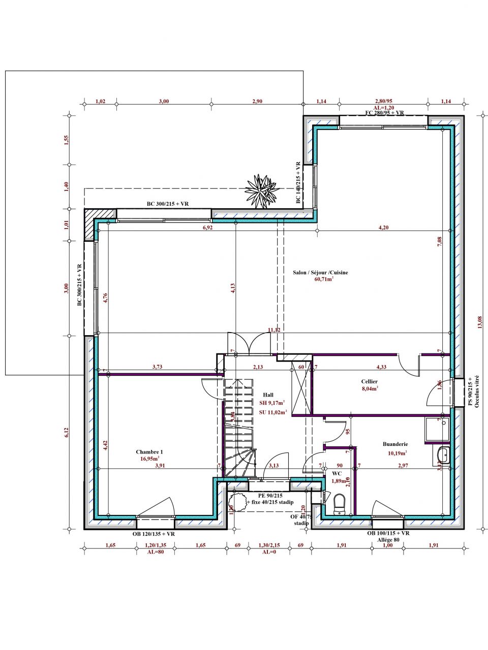 Le plan du rez-de-chausse