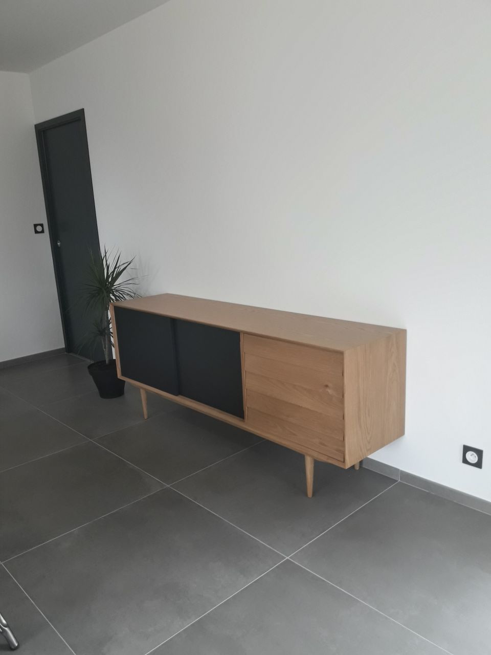 Buffet vintage 3 portes noir - SHEFFIELD maison du monde