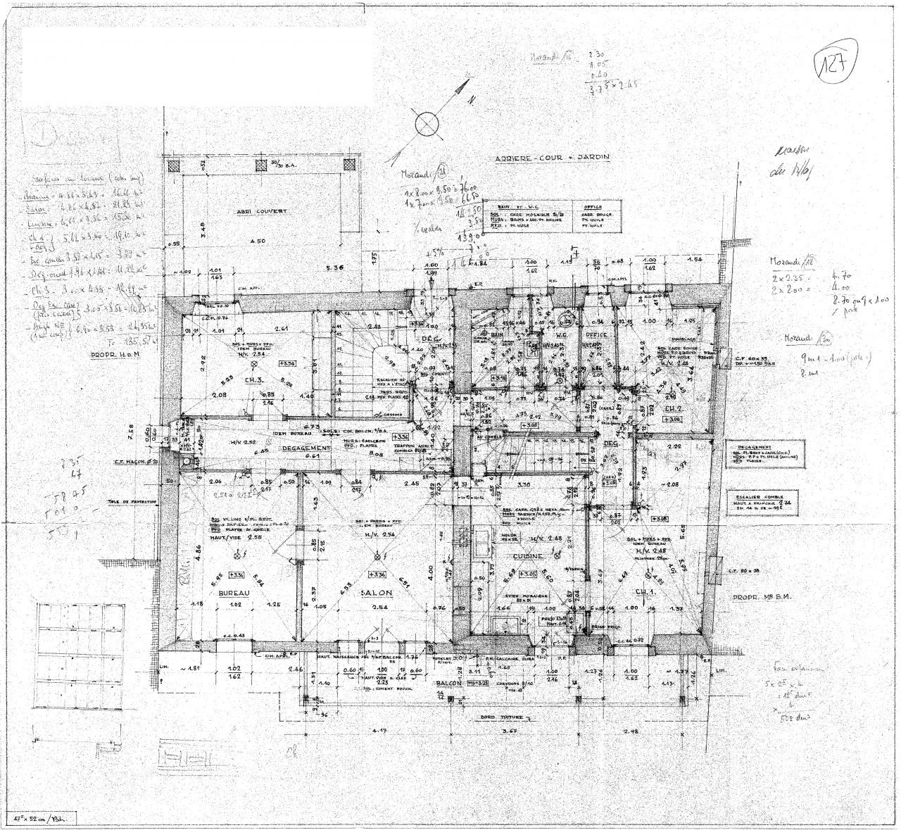 Plan de 1954 (tat actuel) du 1er tage