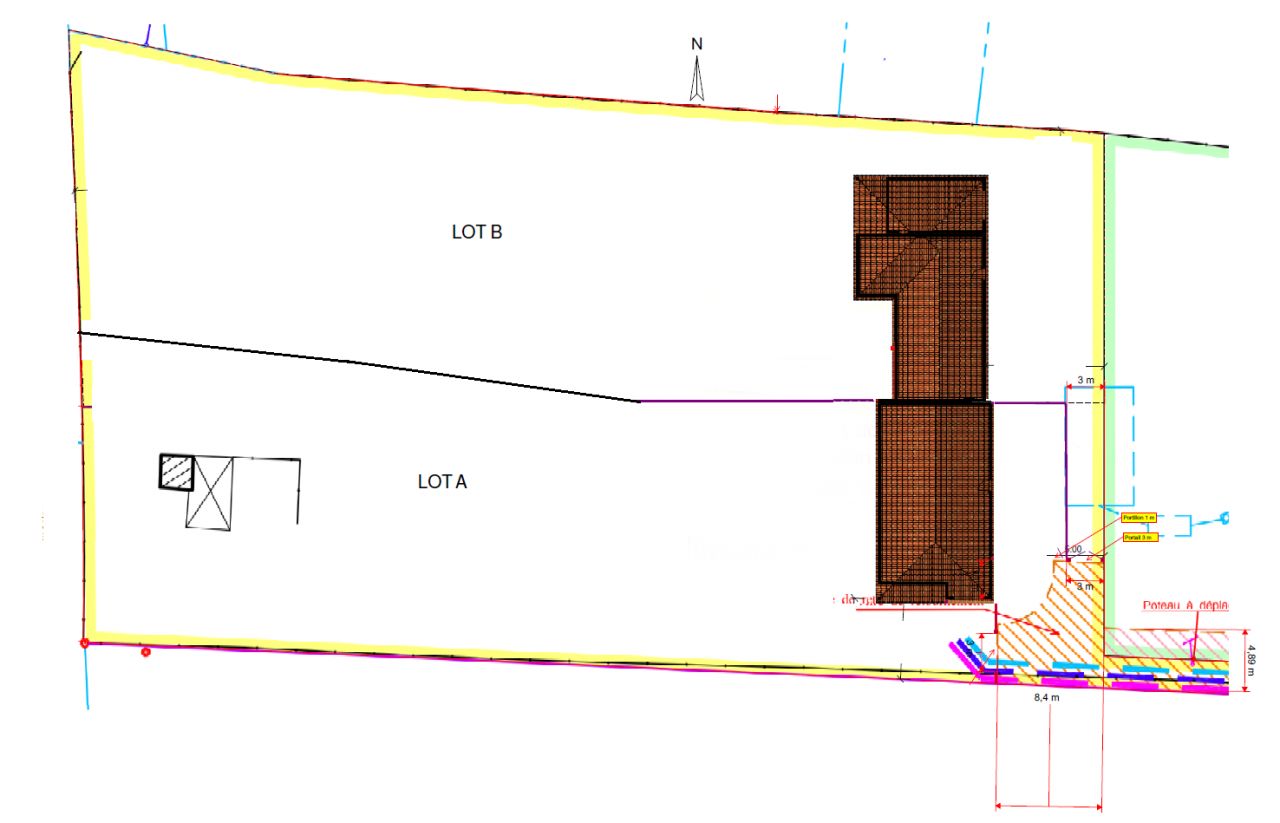 plan d'implantation deux maisons accoles