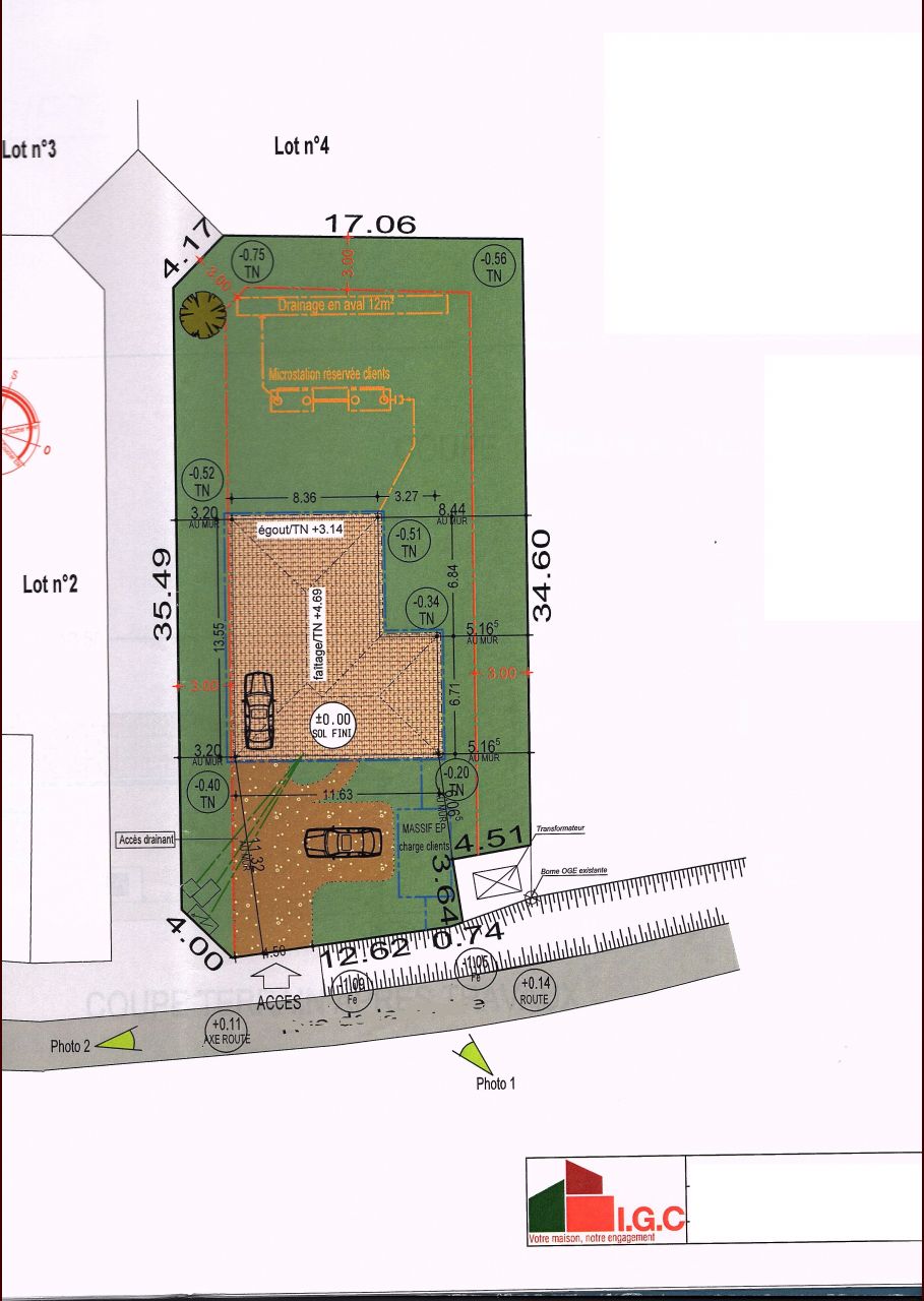 Implantation maison sur terrain