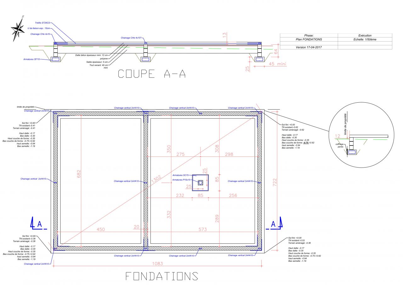 Plan EXE des fondations