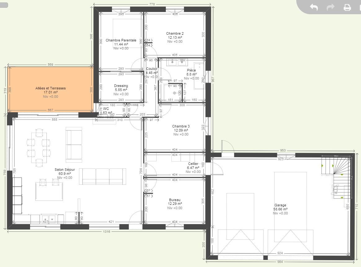 Plan de notre maison 135m Habitable