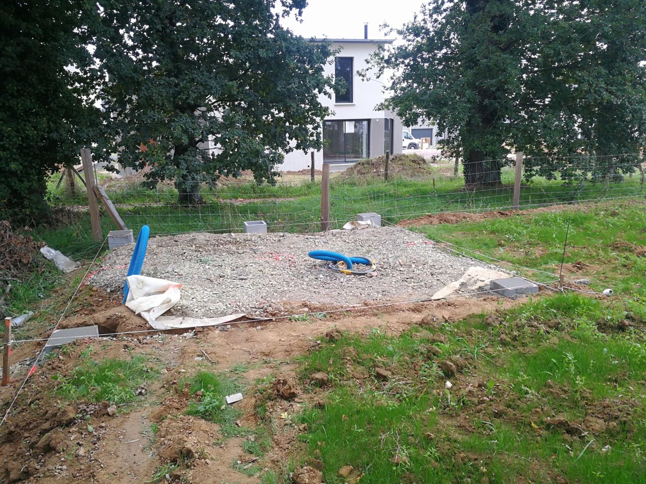 Préparation de la terrasse du futur Abris de Jardin
