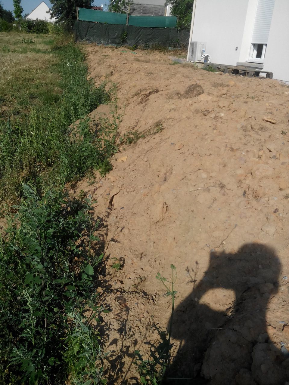 Avant construction du muret de soutènement