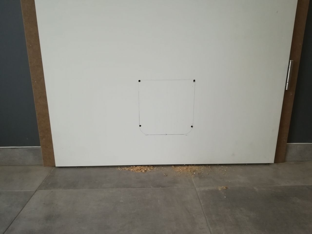 Installation de la chatière vers le sous sol