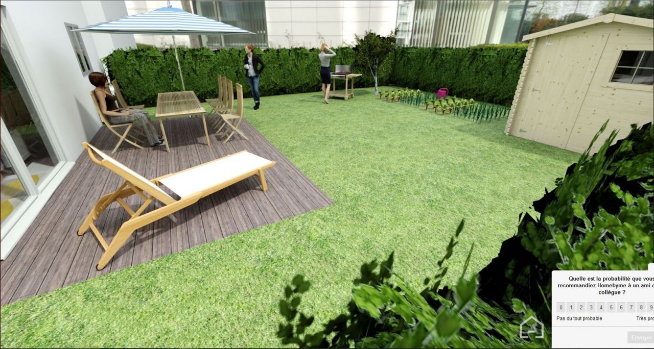 visuel du futur jardin aux dimensions crée avec le logiciel Homebyme
