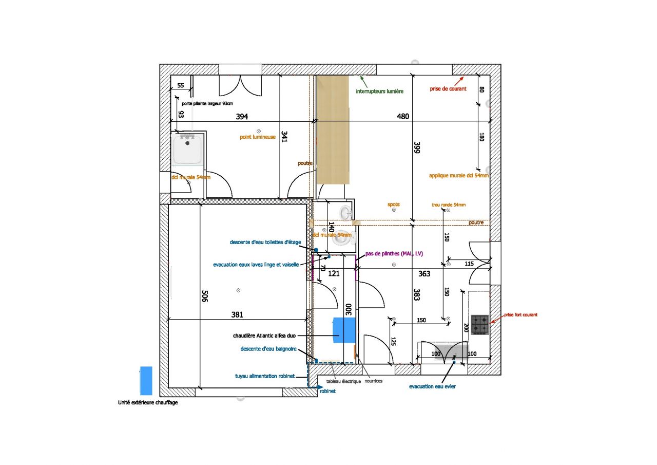 Plan du rez de chausse que j'ai refait pour la runion technique