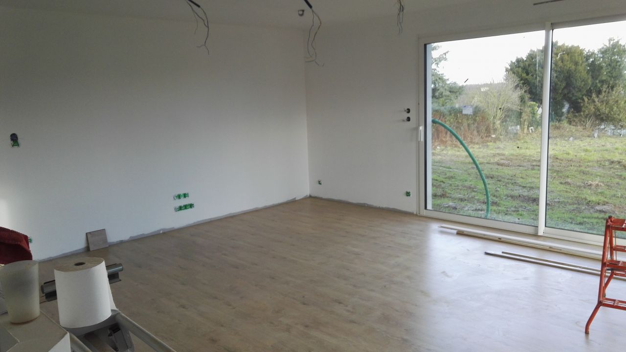 pose du parquet dans le salon