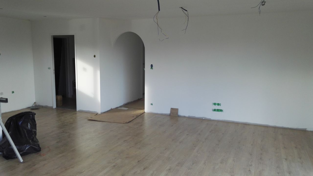 pose du parquet dans le salon
