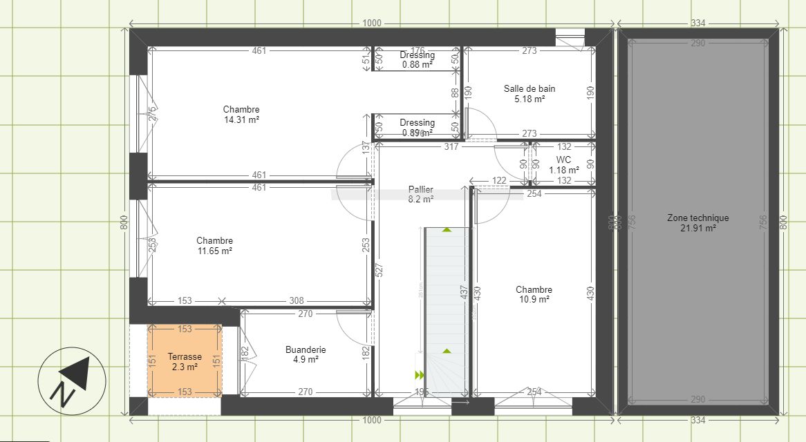 Essais de plan - Etage