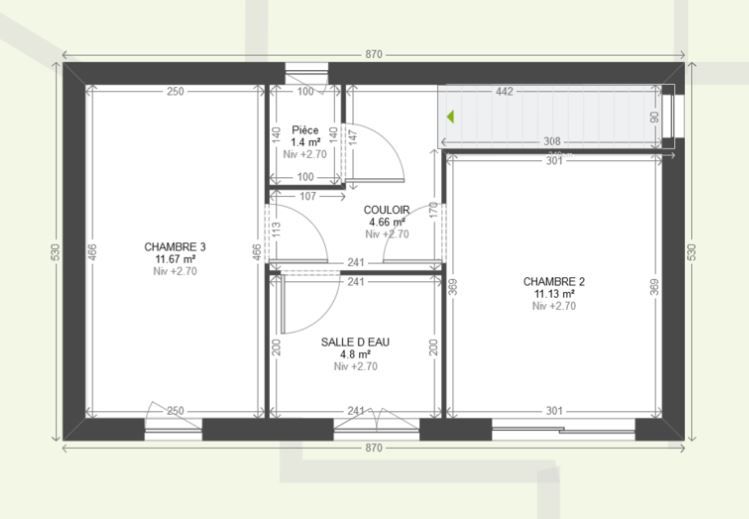 terrain stephherv 5613 - projet plan ETAGE