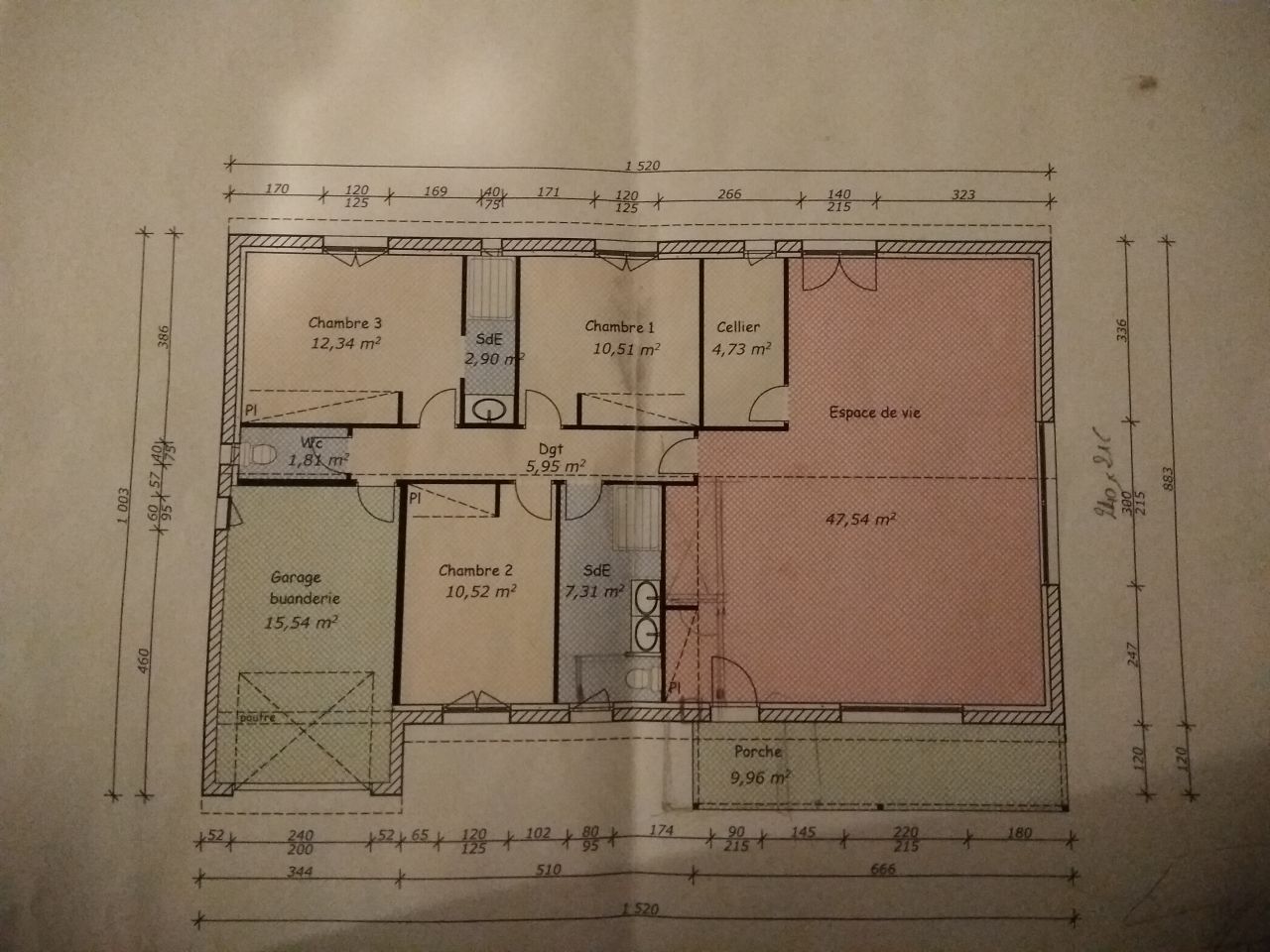 Plan maison 103 m2