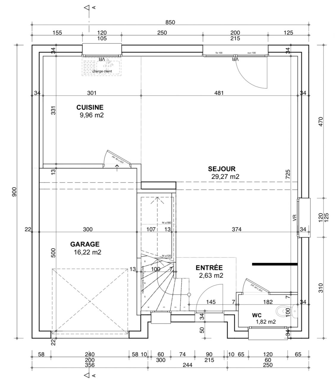 Plan du rez-de-chaussée.
