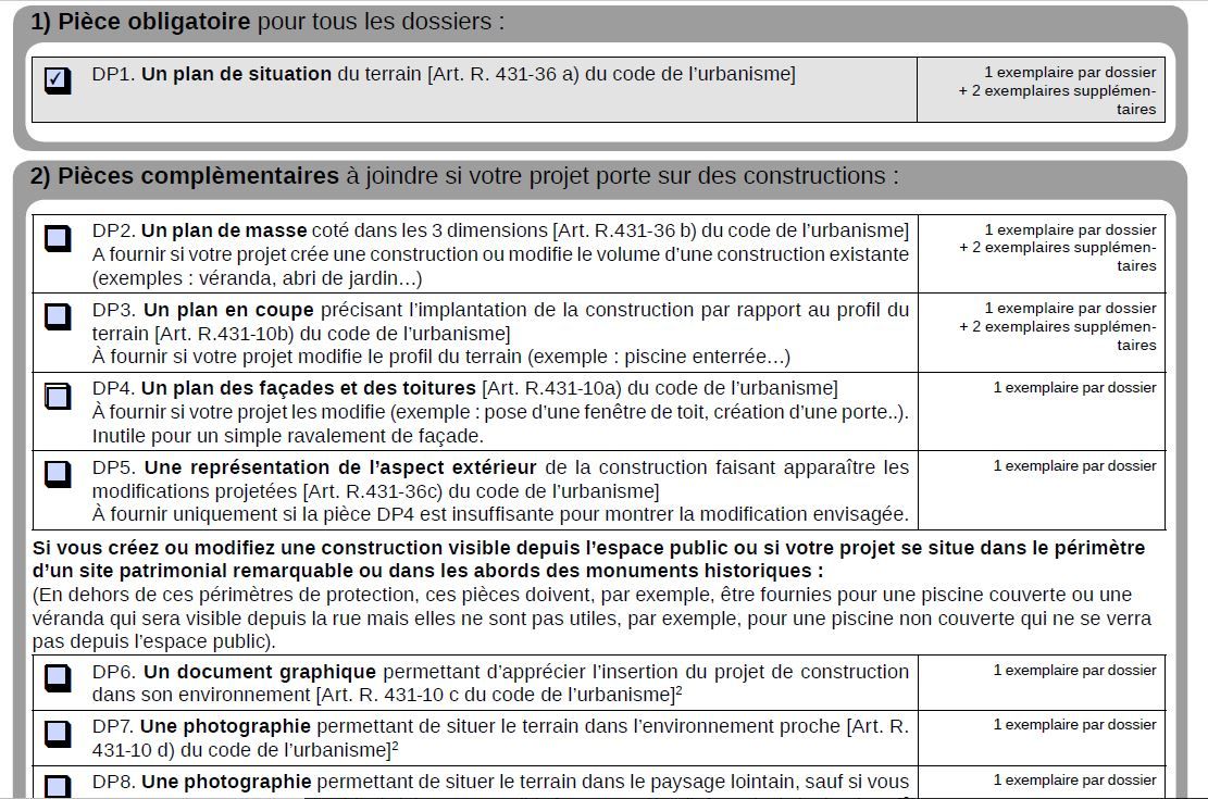 Le projet ne porte pas sur une construction, il ne ncessite aucune autre pice.