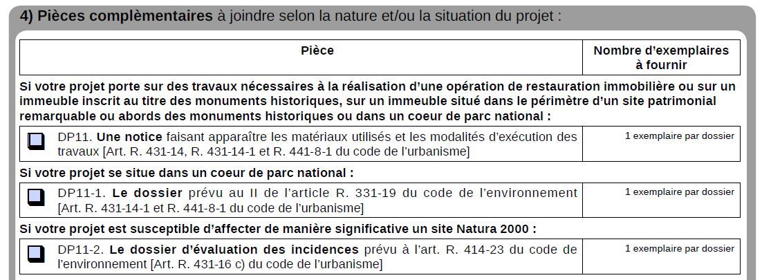 La pice DP11 est injustifie.
<br />
Il ne s'agit pas d'une construction, encore moins d'une habitation, d'une restauration immobilire, ...