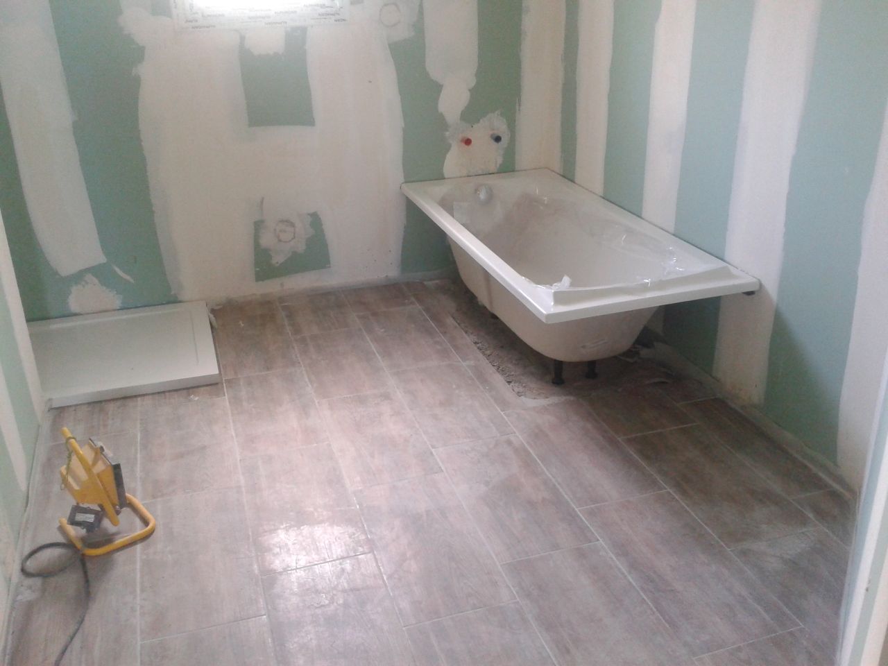 pose de la douche et du bain