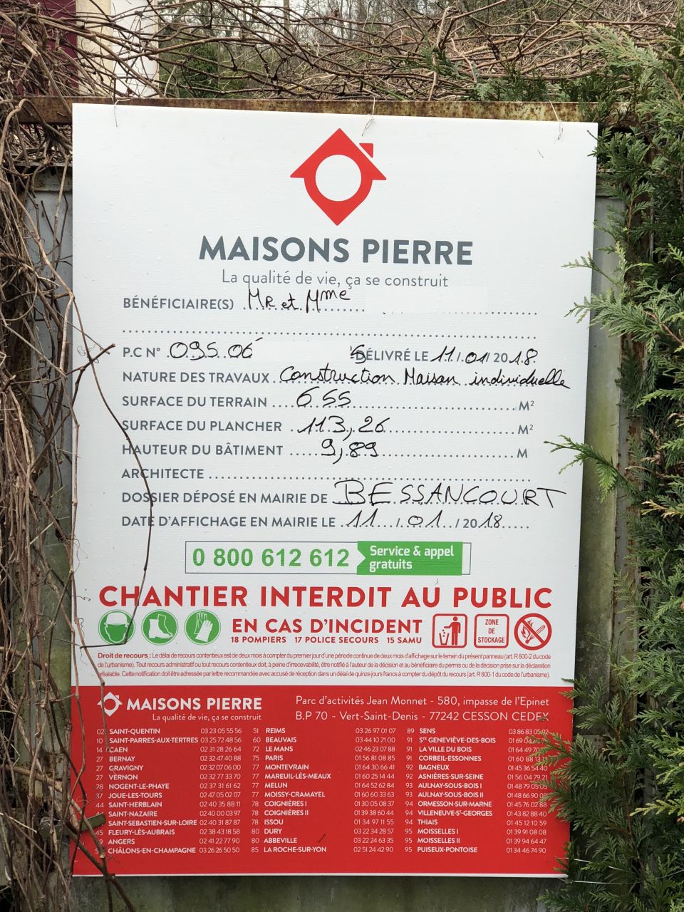 Panneau de chantier