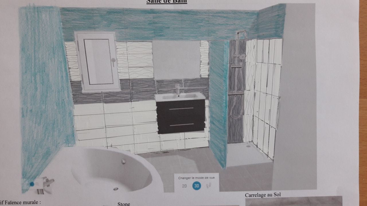 Salle de Bain - Coloriage rendu visuel